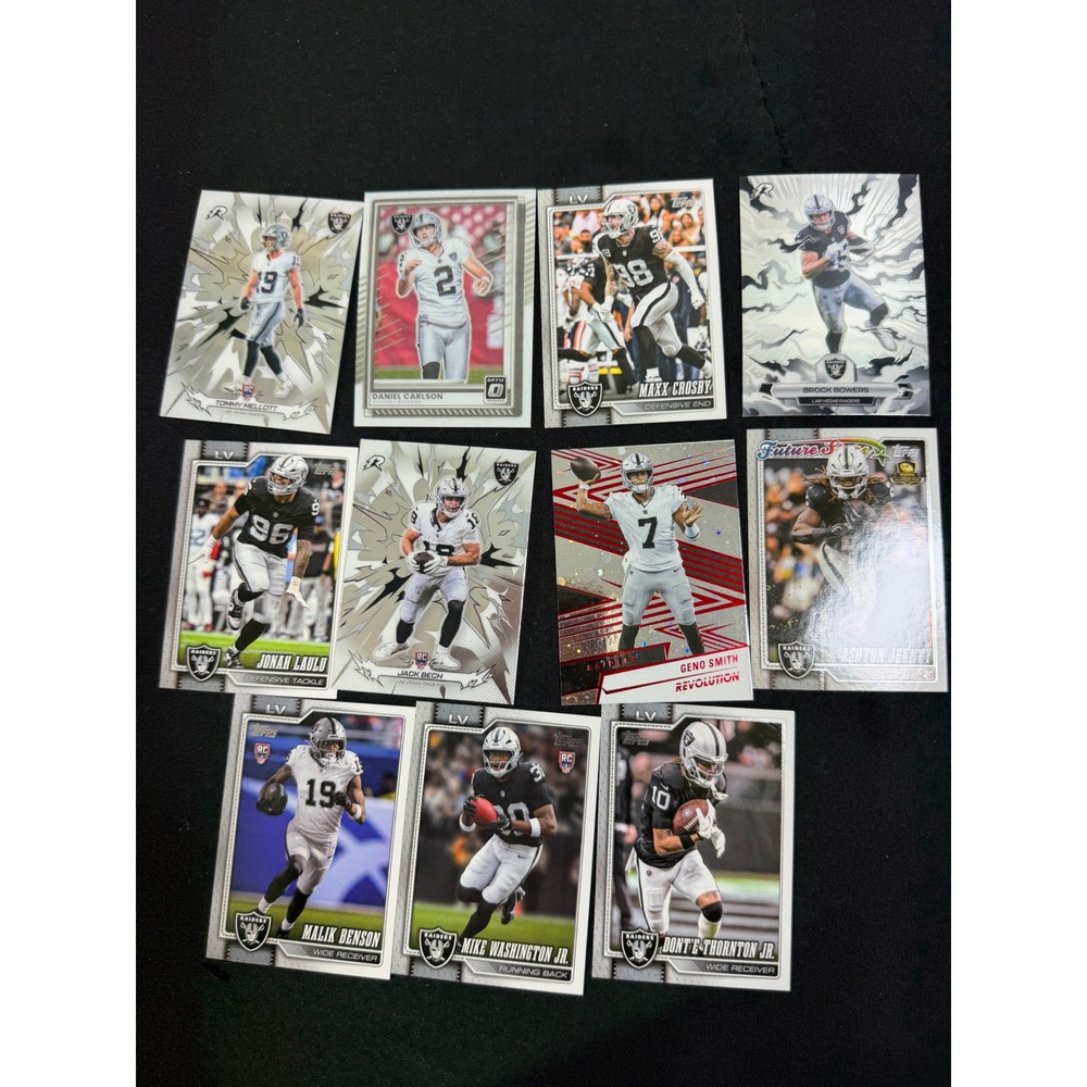 Panini Topps Raiders Football Card Lot 11ct Silver Black Excellent RC Inserts